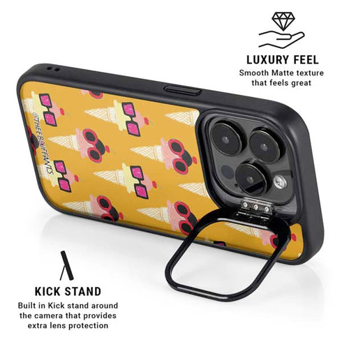 Bouffants and Broken Hearts Ice Cream with Shades iPhone 15 Pro Kickstand Case